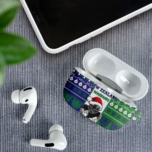 New Zealand Warriors Rugby Christmas AirPods Case Santa Maori Mascot