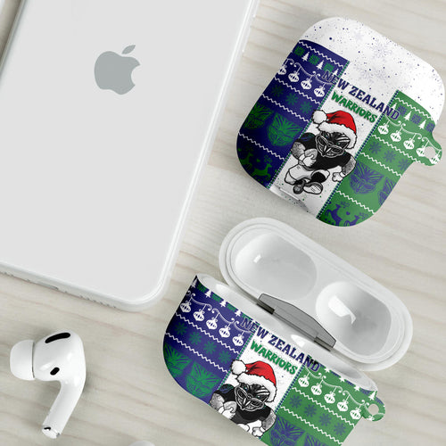 New Zealand Warriors Rugby Christmas AirPods Case Santa Maori Mascot