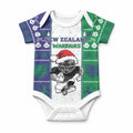 New Zealand Warriors Rugby Christmas Baby Onesie Santa Maori Mascot