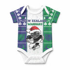 New Zealand Warriors Rugby Christmas Baby Onesie Santa Maori Mascot