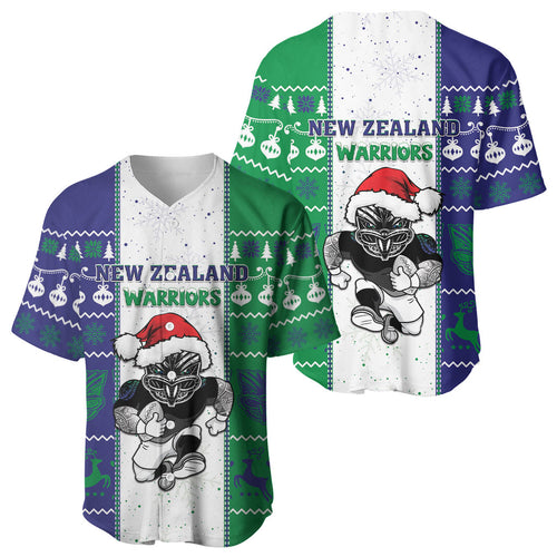 New Zealand Warriors Rugby Christmas Baseball Jersey Santa Maori Mascot