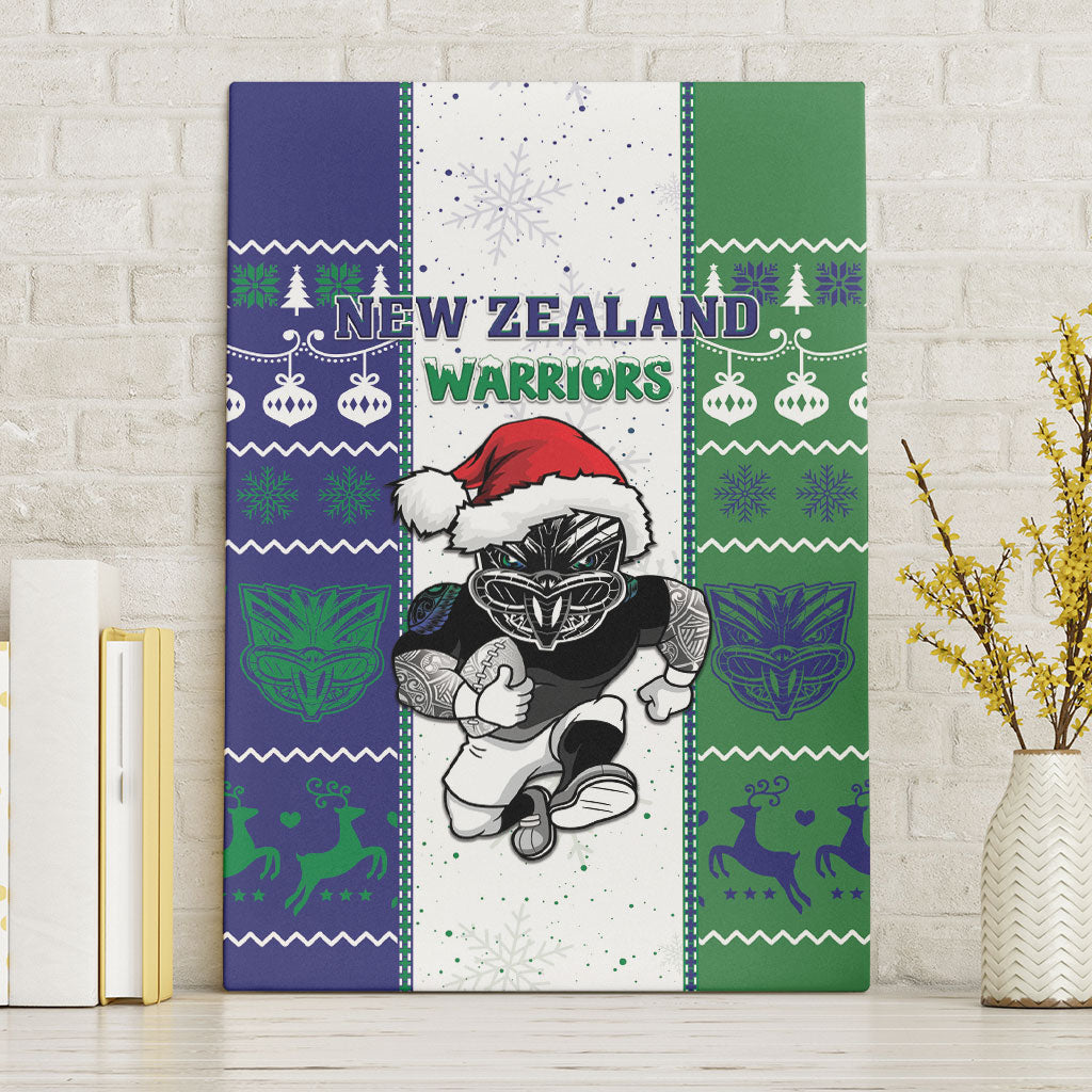 New Zealand Warriors Rugby Christmas Canvas Wall Art Santa Maori Mascot