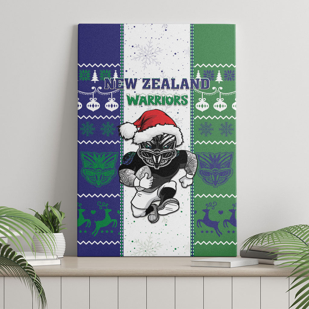 New Zealand Warriors Rugby Christmas Canvas Wall Art Santa Maori Mascot