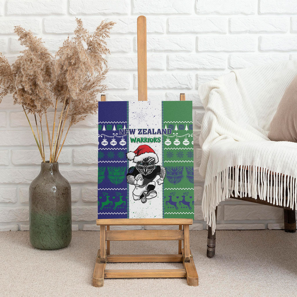 New Zealand Warriors Rugby Christmas Canvas Wall Art Santa Maori Mascot