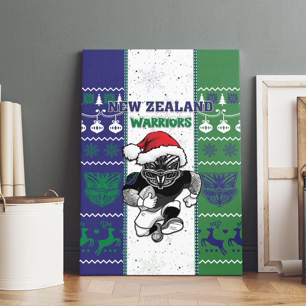 New Zealand Warriors Rugby Christmas Canvas Wall Art Santa Maori Mascot