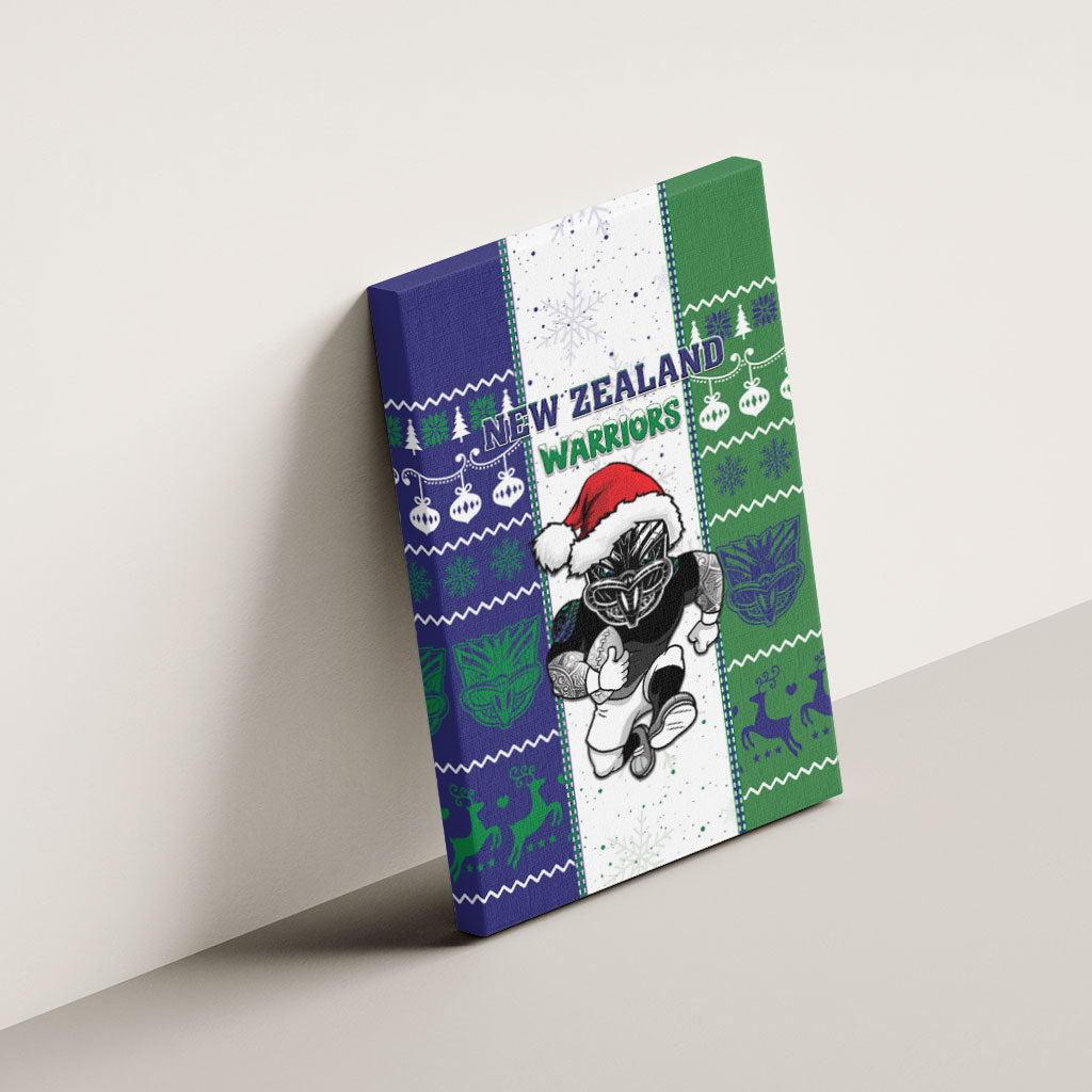 New Zealand Warriors Rugby Christmas Canvas Wall Art Santa Maori Mascot