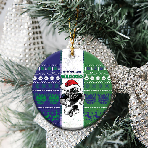 New Zealand Warriors Rugby Christmas Ceramic Ornament Santa Maori Mascot