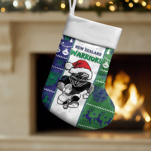 New Zealand Warriors Rugby Christmas Stocking Santa Maori Mascot