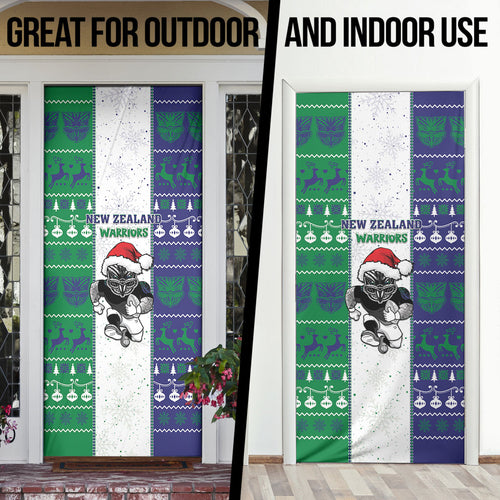 New Zealand Warriors Rugby Christmas Door Cover Santa Maori Mascot