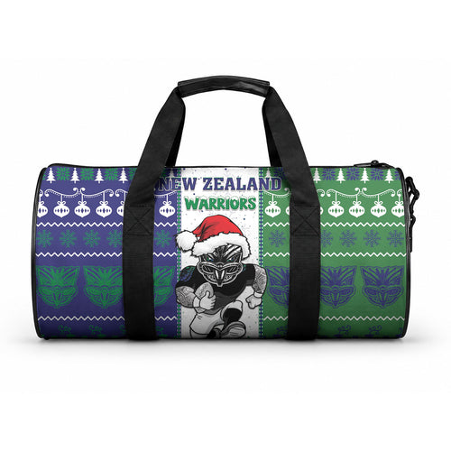 New Zealand Warriors Rugby Christmas Duffle Bag Santa Maori Mascot