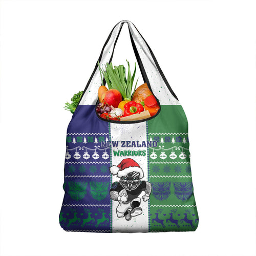 New Zealand Warriors Rugby Christmas Grocery Bag Santa Maori Mascot