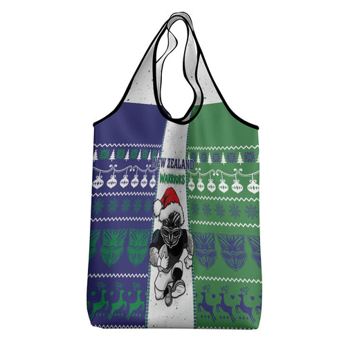 New Zealand Warriors Rugby Christmas Grocery Bag Santa Maori Mascot