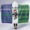 New Zealand Warriors Rugby Christmas Hooded Blanket Santa Maori Mascot