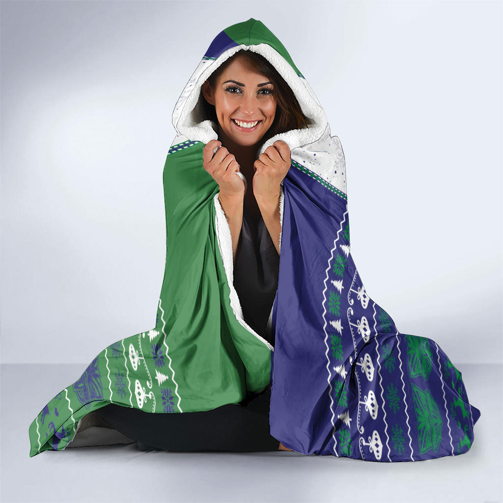 New Zealand Warriors Rugby Christmas Hooded Blanket Santa Maori Mascot