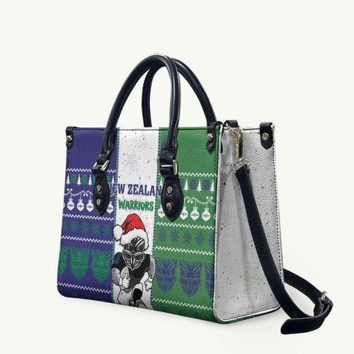 New Zealand Warriors Rugby Christmas Leather Bag Santa Maori Mascot