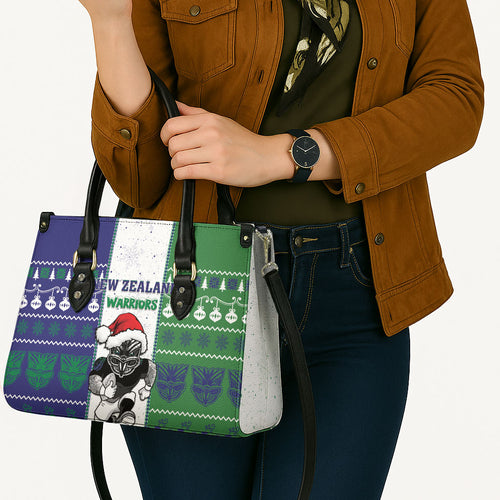 New Zealand Warriors Rugby Christmas Leather Bag Santa Maori Mascot