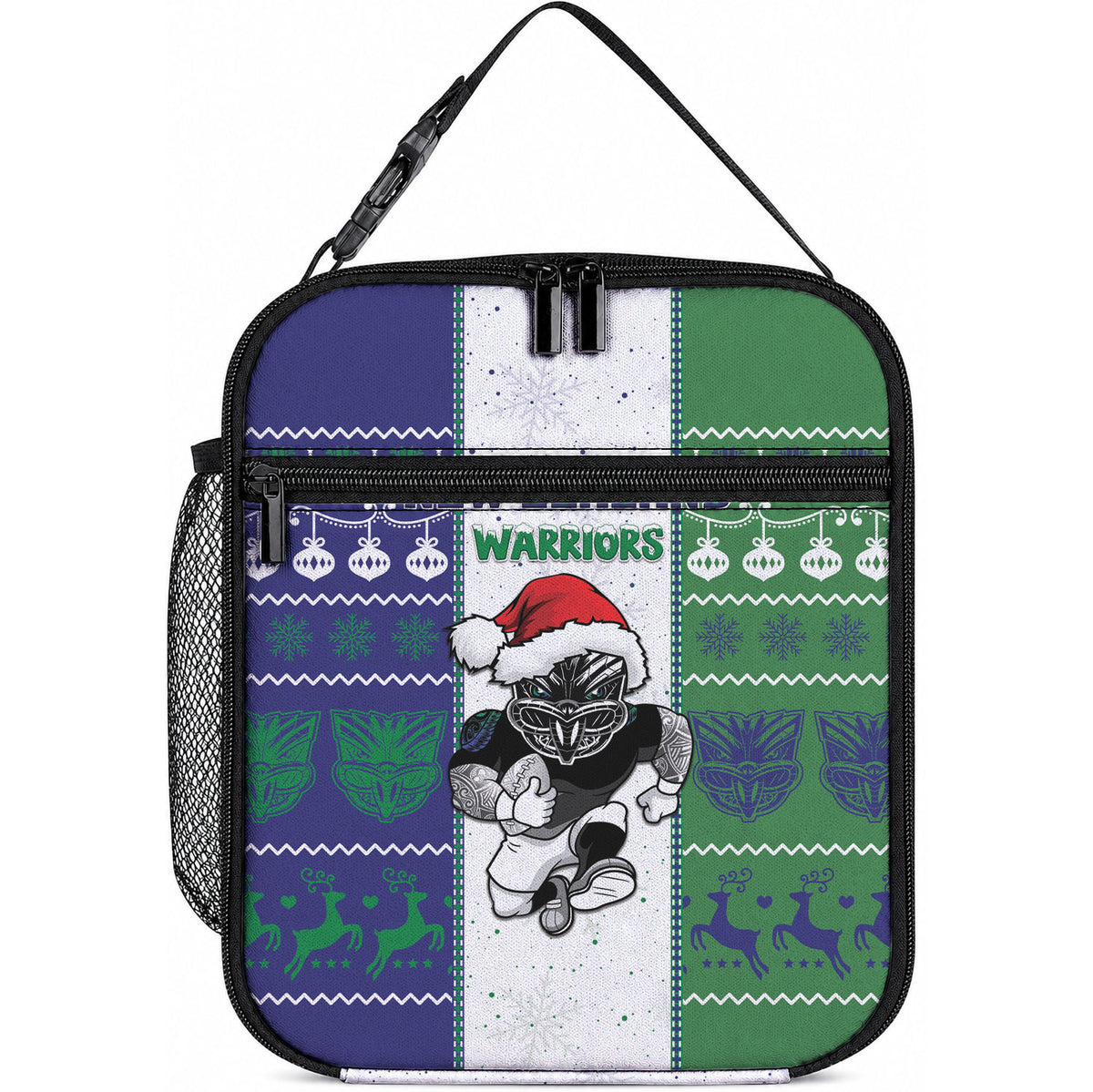 New Zealand Warriors Rugby Christmas Lunch Bag Santa Maori Mascot