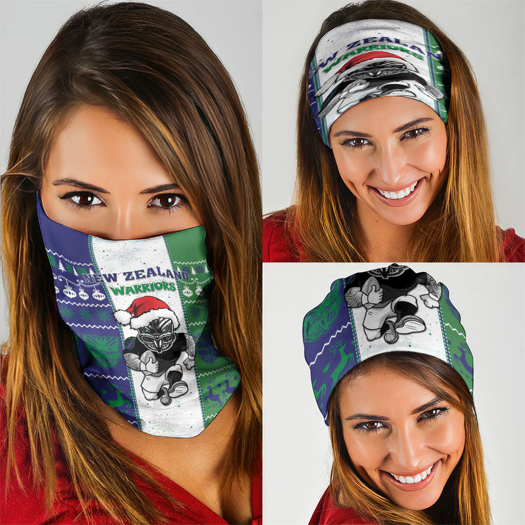 New Zealand Warriors Rugby Christmas Neck Gaiter Santa Maori Mascot