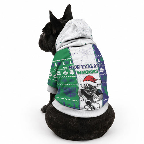 New Zealand Warriors Rugby Christmas Pet Hoodie Santa Maori Mascot
