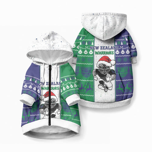 New Zealand Warriors Rugby Christmas Pet Hoodie Santa Maori Mascot