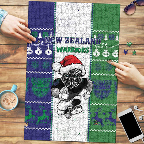 New Zealand Warriors Rugby Christmas Puzzle Santa Maori Mascot