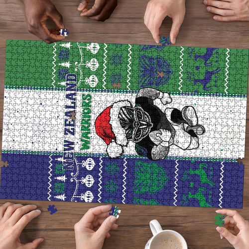 New Zealand Warriors Rugby Christmas Puzzle Santa Maori Mascot