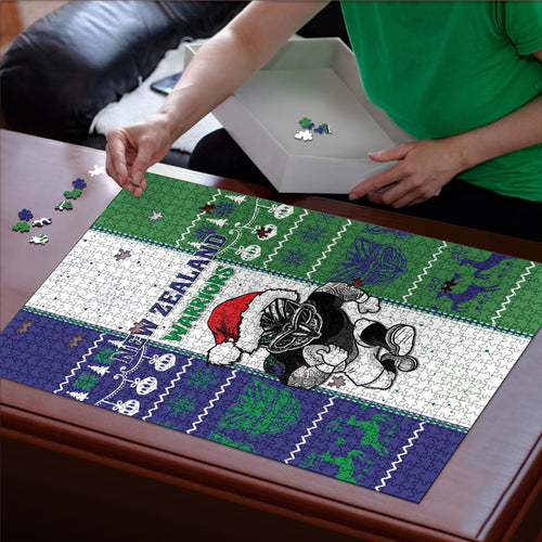 New Zealand Warriors Rugby Christmas Puzzle Santa Maori Mascot