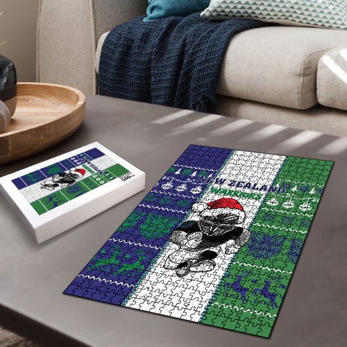 New Zealand Warriors Rugby Christmas Puzzle Santa Maori Mascot