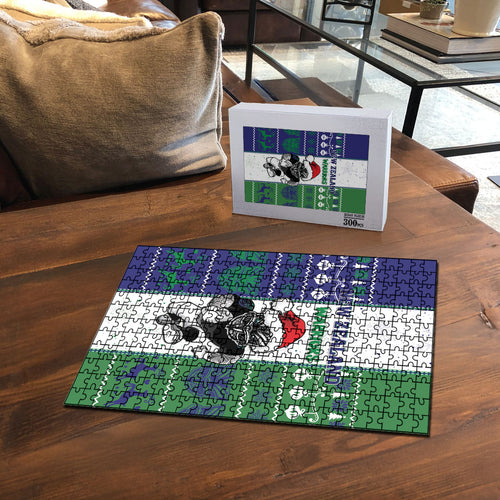 New Zealand Warriors Rugby Christmas Puzzle Santa Maori Mascot