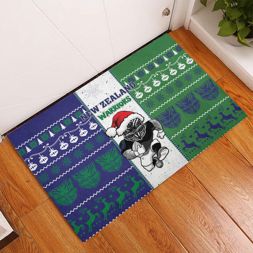 New Zealand Warriors Rugby Christmas Rubber Doormat Santa Maori Mascot