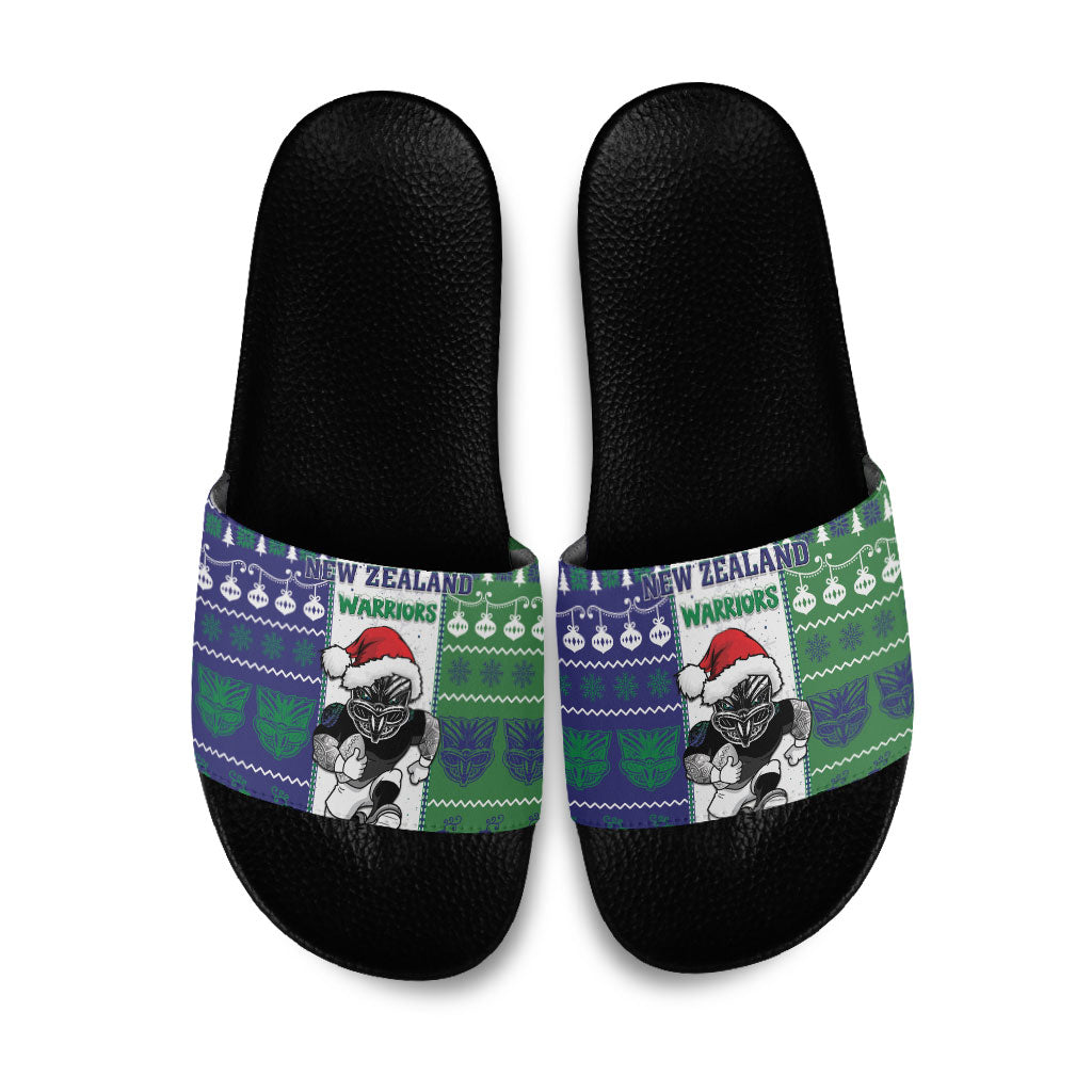 New Zealand Warriors Rugby Christmas Slide Sandals Santa Maori Mascot
