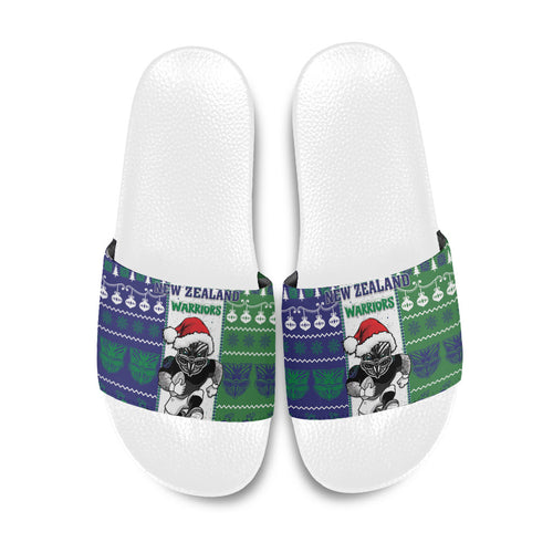 New Zealand Warriors Rugby Christmas Slide Sandals Santa Maori Mascot