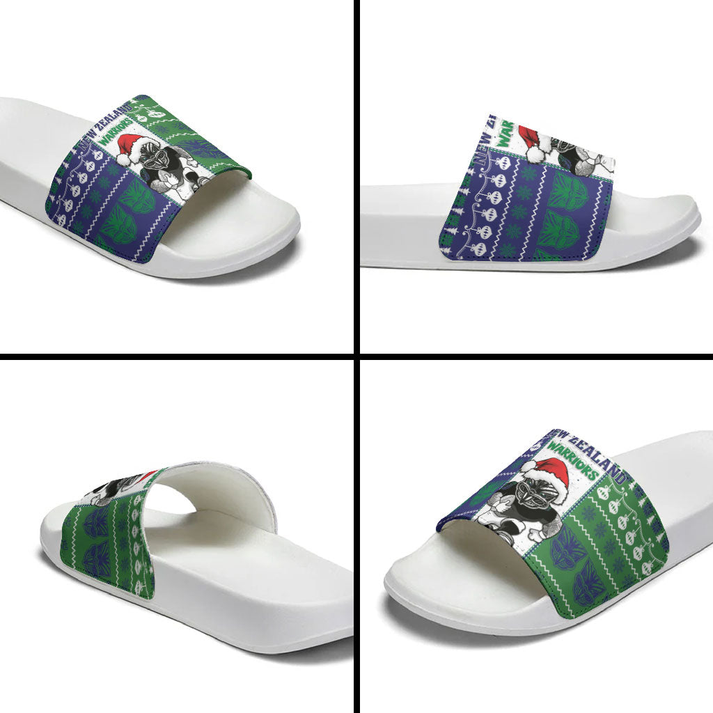 New Zealand Warriors Rugby Christmas Slide Sandals Santa Maori Mascot