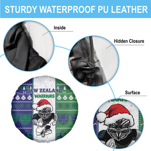New Zealand Warriors Rugby Christmas Spare Tire Cover Santa Maori Mascot