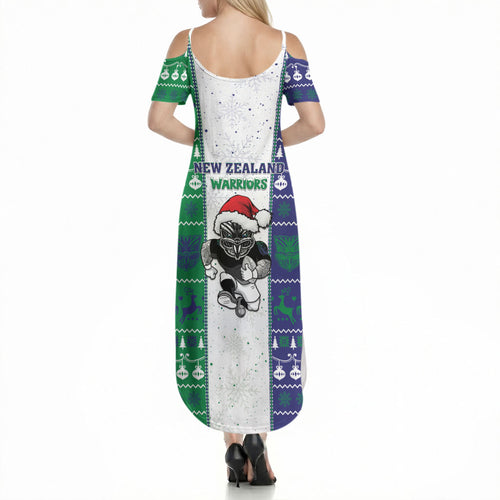 New Zealand Warriors Rugby Christmas Summer Maxi Dress Santa Maori Mascot