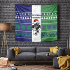 New Zealand Warriors Rugby Christmas Tapestry Santa Maori Mascot