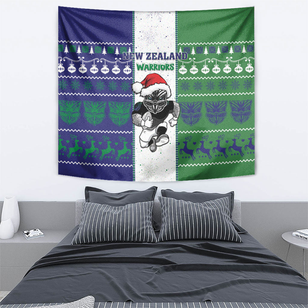 New Zealand Warriors Rugby Christmas Tapestry Santa Maori Mascot