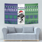 New Zealand Warriors Rugby Christmas Tapestry Santa Maori Mascot