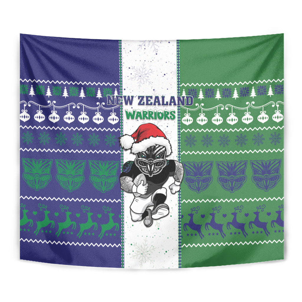 New Zealand Warriors Rugby Christmas Tapestry Santa Maori Mascot