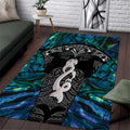 New Zealand Aotearoa Area Rug Maori Taniwha Paua Shell