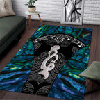 New Zealand Aotearoa Area Rug Maori Taniwha Paua Shell