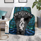 New Zealand Aotearoa Blanket Maori Taniwha Paua Shell