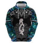 New Zealand Aotearoa Hoodie Maori Taniwha Paua Shell