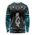 New Zealand Aotearoa Long Sleeve Shirt Maori Taniwha Paua Shell