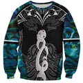 New Zealand Aotearoa Sweatshirt Maori Taniwha Paua Shell