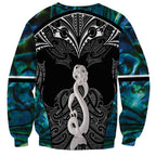 New Zealand Aotearoa Sweatshirt Maori Taniwha Paua Shell