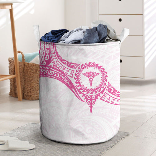 New Zealand Aotearoa Laundry Basket Nurse Tribal Pink Version