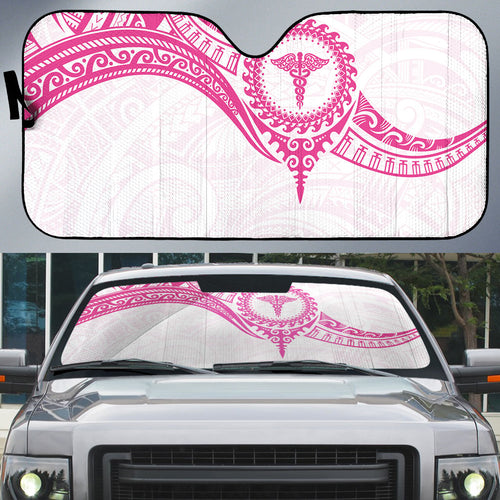 New Zealand Aotearoa Auto Sun Shade Nurse Tribal Pink Version