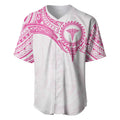 Personalised New Zealand Aotearoa Baseball Jersey Nurse Tribal Pink Version