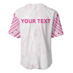 Personalised New Zealand Aotearoa Baseball Jersey Nurse Tribal Pink Version